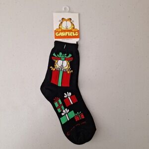 Vintage 1978 GARFIELD THE CAT Women's Crew Socks Christmas Novelty NWT